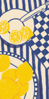 Lemon Sweetness, Playful Mediterranean Kitchen with Blue Stripes Plakat - Posterbox