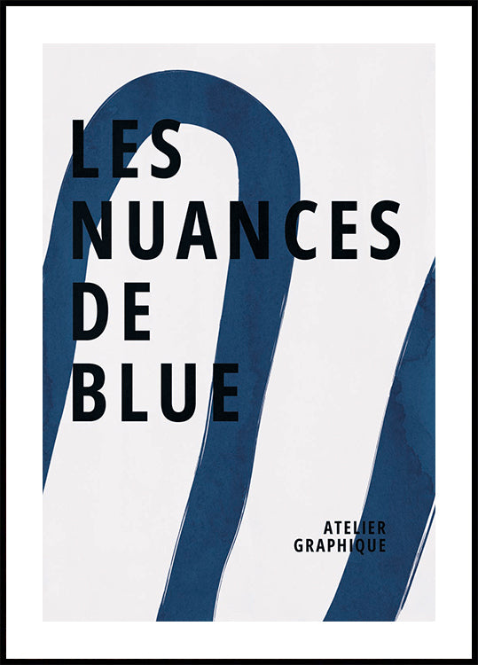 Les Nuances De Blue, Graphic Indigo Ribbon Abstract Plakat - Posterbox.dk
