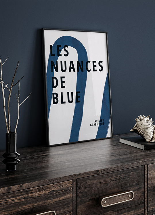 Les Nuances De Blue, Graphic Indigo Ribbon Abstract Plakat - Posterbox.dk