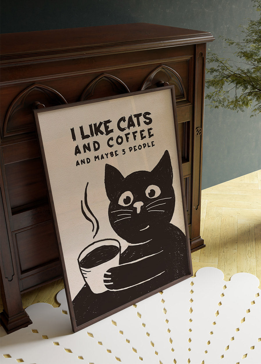 Like Cats and Coffee Plakat - Posterbox.dk