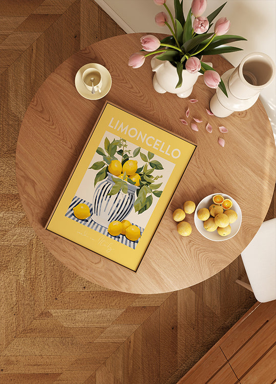 Limoncello Lemons Print, Italian Citrus Art, Yellow Gallery Wall Plakat - Posterbox.dk