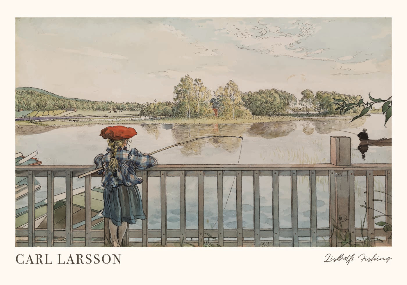 Lisbeth Fishing by Carl Larsson Plakat - Posterbox.dk