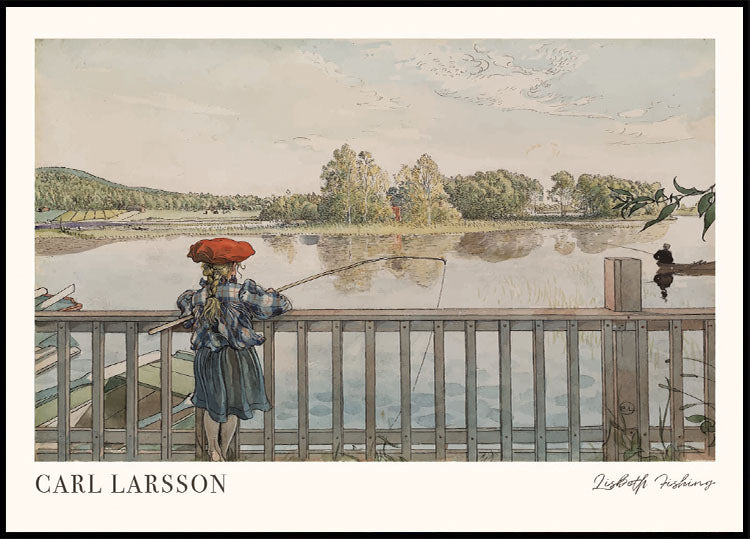 Lisbeth Fishing by Carl Larsson Plakat - Posterbox.dk