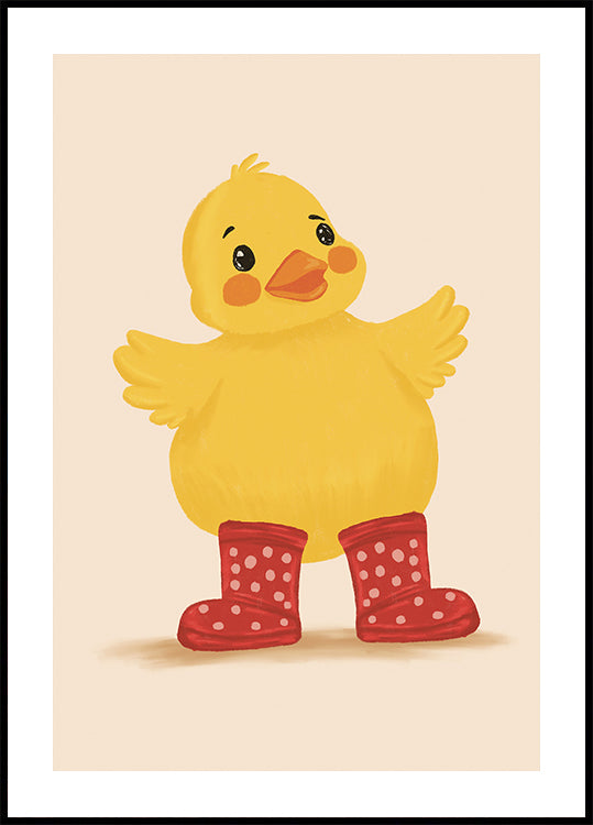 Little Duck in Red Boots Plakat - Posterbox.dk