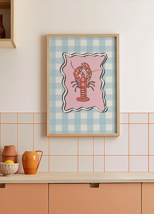 Lobster Illustration Plakat - Posterbox.dk