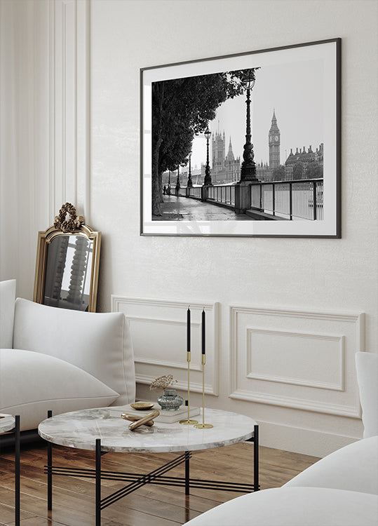 London and Big Ben in Black and White Plakat - Posterbox.dk
