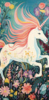Magical Unicorn In Floral Meadow Plakat - Posterbox.dk