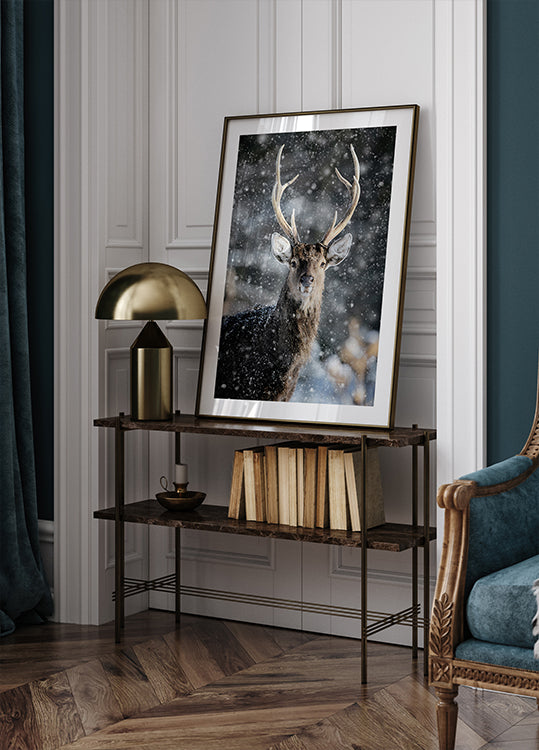 Majestic Deer in Snow №2 Plakat - Posterbox.dk