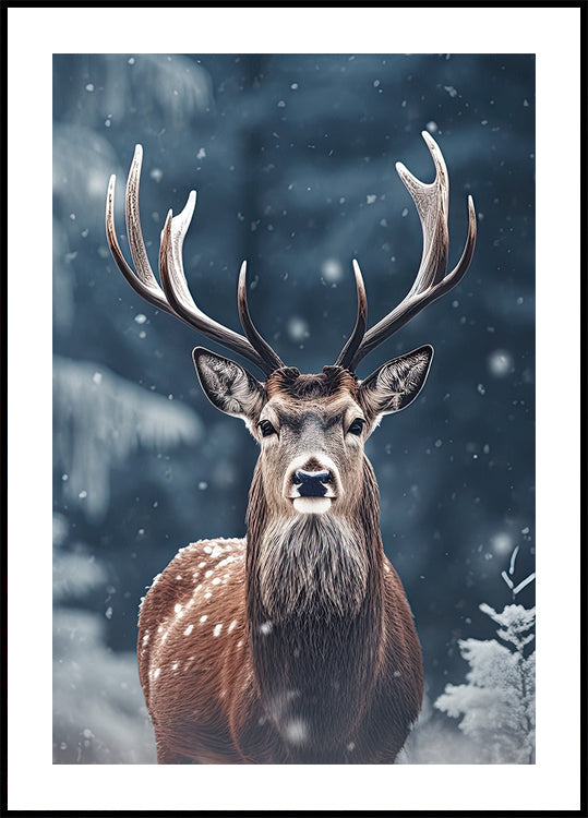 Majestic Winter Deer Plakat - Posterbox.dk
