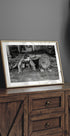 Man with Lion - Classic Black and White Plakat - Posterbox.dk