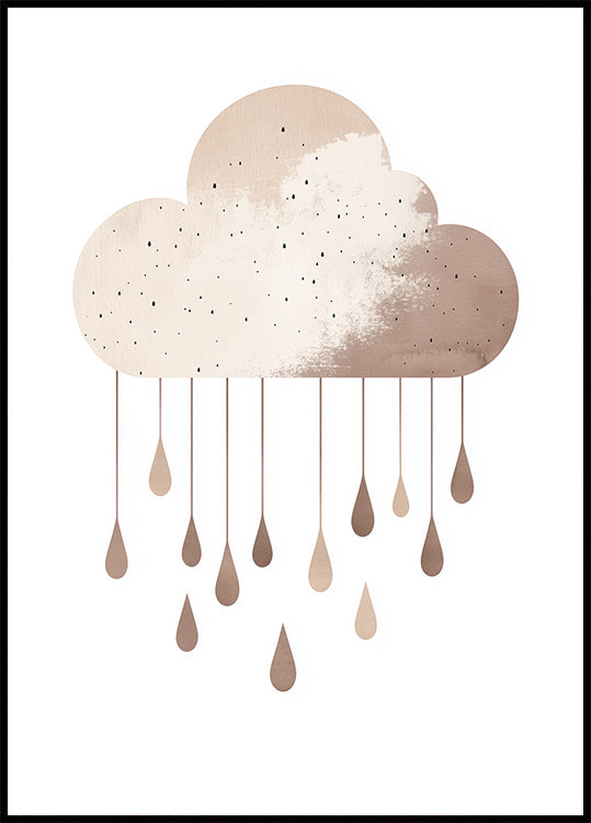 Minimalist Rainy Cloud Plakat - Posterbox.dk