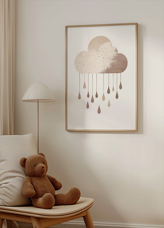 Minimalist Rainy Cloud Plakat - Posterbox.dk
