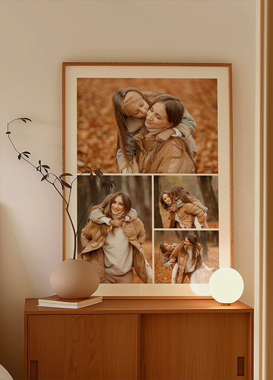 Mother and Daughter Personalized Photo Collage Plakat - Posterbox.dk