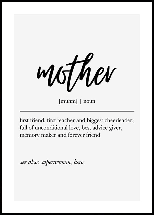 Mother Definition Print Plakat - Posterbox.dk