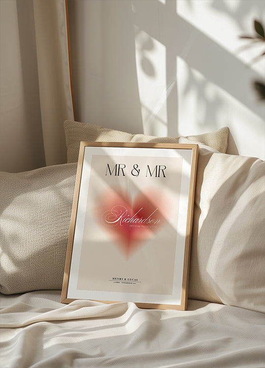 Mr & Mr Personalized Wedding Plakat - Posterbox.dk