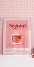 Negroni Cocktail Poster, Minimalist Drink Recipe Plakat - Posterbox.dk