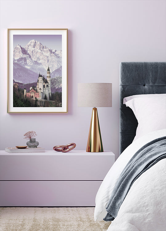 Neuschwanstein Castle and Alpine Mountains Plakat - Posterbox.dk