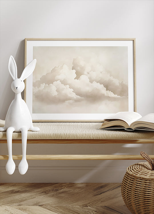 Neutral Cloudscape Watercolor Plakat - Posterbox.dk