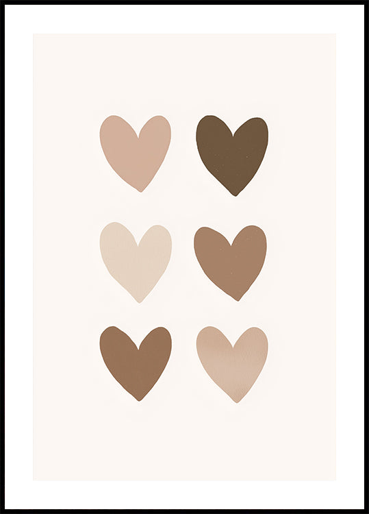 Neutral Heart Grid Plakat - Posterbox.dk