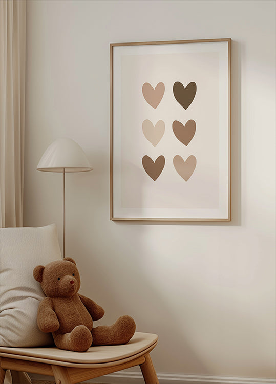 Neutral Heart Grid Plakat - Posterbox.dk