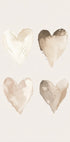 Neutral Watercolor Hearts, Beige Tones, Kids Plakat - Posterbox.dk