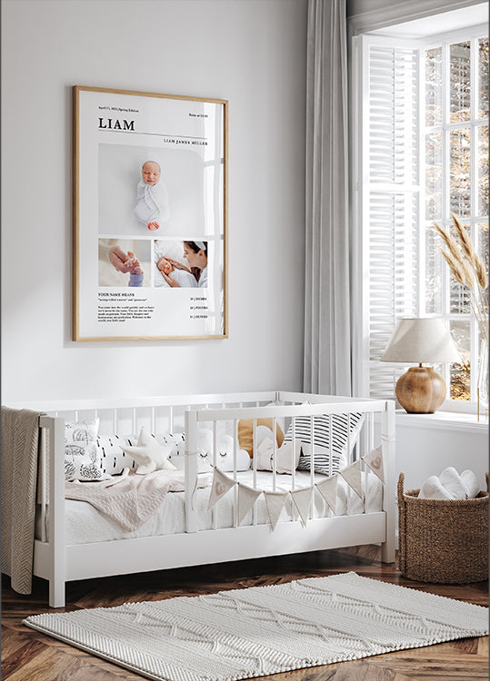 Newborn Birth Announcement Plakat - Posterbox.dk