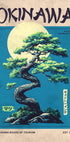 Okinawa Spirit, Stylized Pine Tree and Moon Plakat - Posterbox.dk