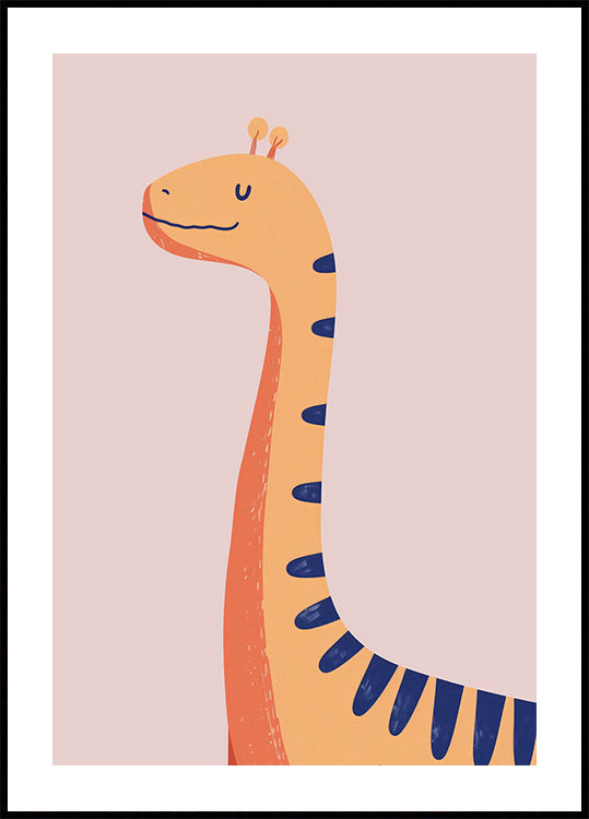 Orange Dinosaur Plakat - Posterbox.dk
