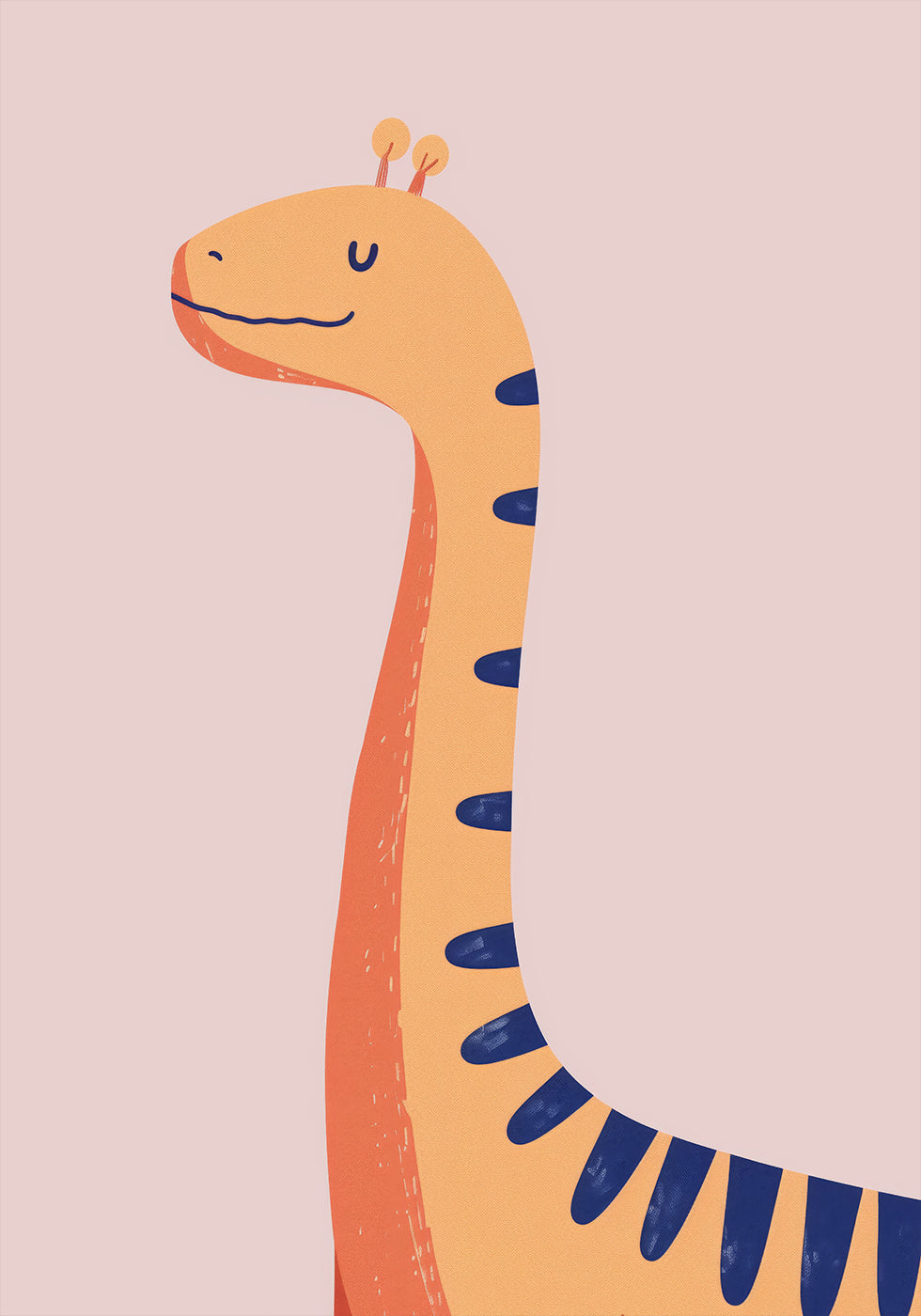 Orange Dinosaur Plakat - Posterbox.dk