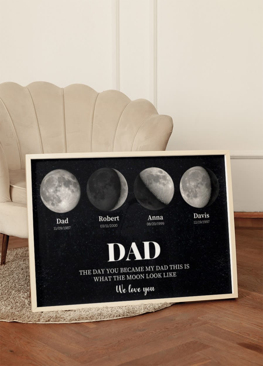 Our Moon Phases, Custom Dad Plakat - Posterbox.dk