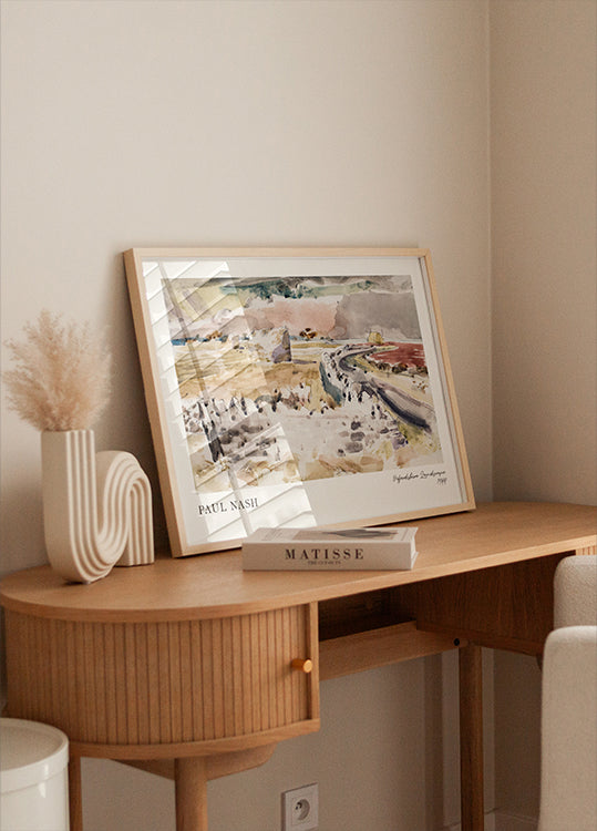 Oxfordshire Landscape Paul Nash British Watercolor Painting Plakat - Posterbox.dk