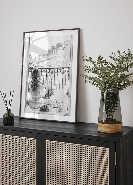 Paris Breakfast B&W Plakat - Posterbox.dk