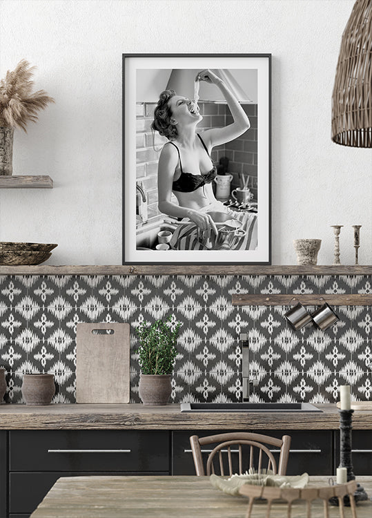 Pasta Lover in Black & White Plakat - Posterbox.dk