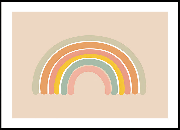 Pastel Rainbow Plakat - Posterbox.dk