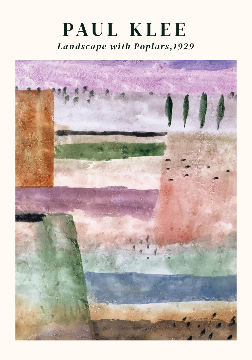 Paul Klee - Landscape with Poplars Plakat - Posterbox.dk
