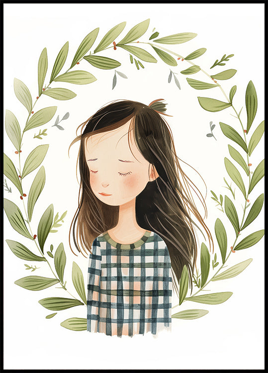 Peaceful Girl Illustration Plakat - Posterbox.dk