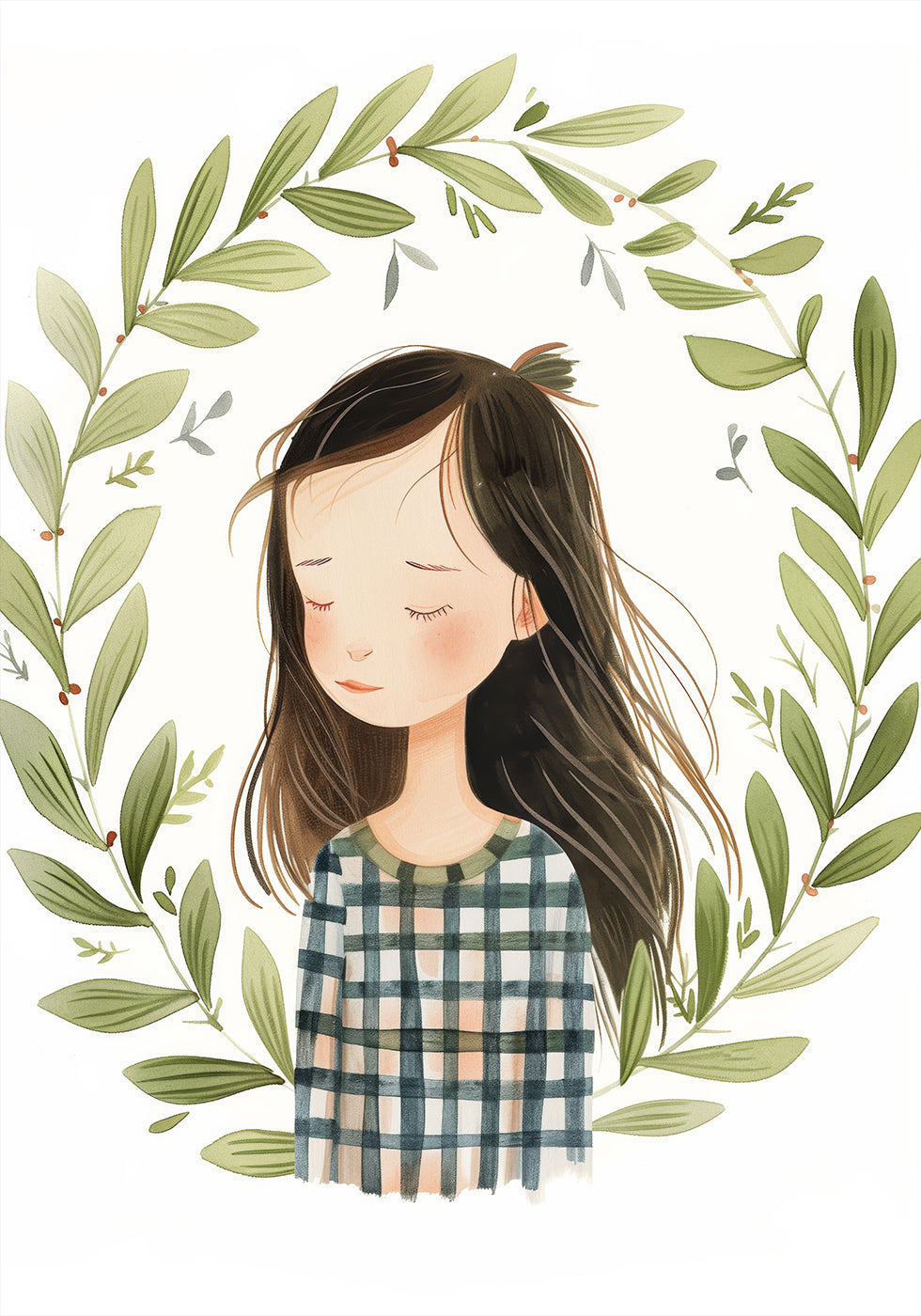 Peaceful Girl Illustration Plakat - Posterbox.dk