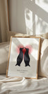 Penguin Love, Custom Couple Names & Date Plakat - Posterbox.dk