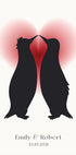 Penguin Love, Custom Couple Names & Date Plakat - Posterbox.dk