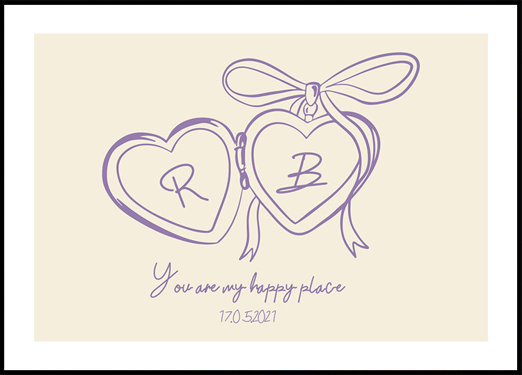 Personalized Couple Locke Plakat - Posterbox.dk