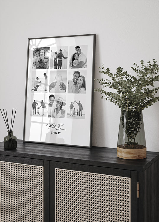 Personalized Couple Photo Collage Plakat - Posterbox.dk