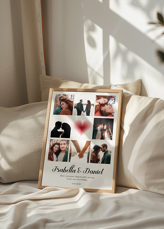 Personalized Couple Photo Collage Plakat - Posterbox.dk
