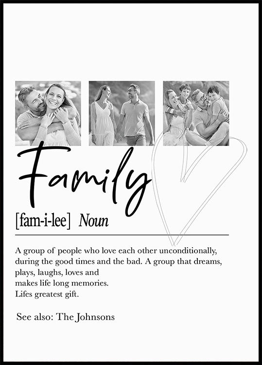 Personalized Family Definition Plakat - Posterbox.dk