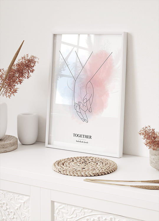 Personalized Holding Hands Plakat - Posterbox.dk