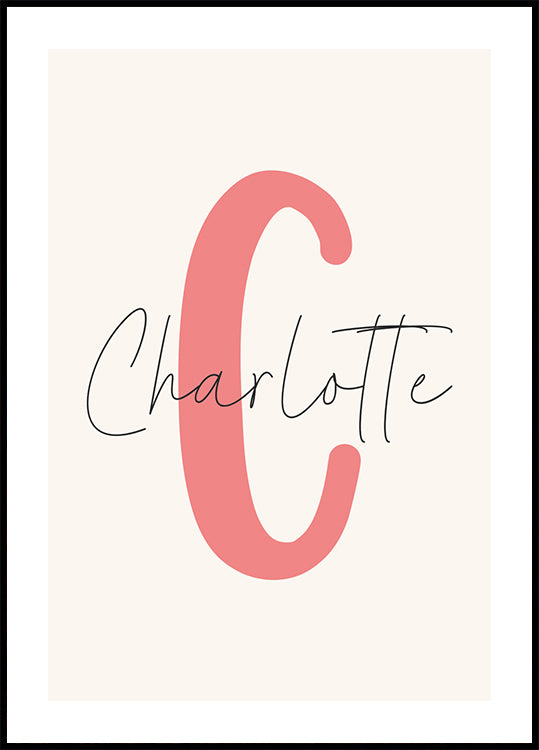 Personalized Name and Initial Plakat - Posterbox.dk