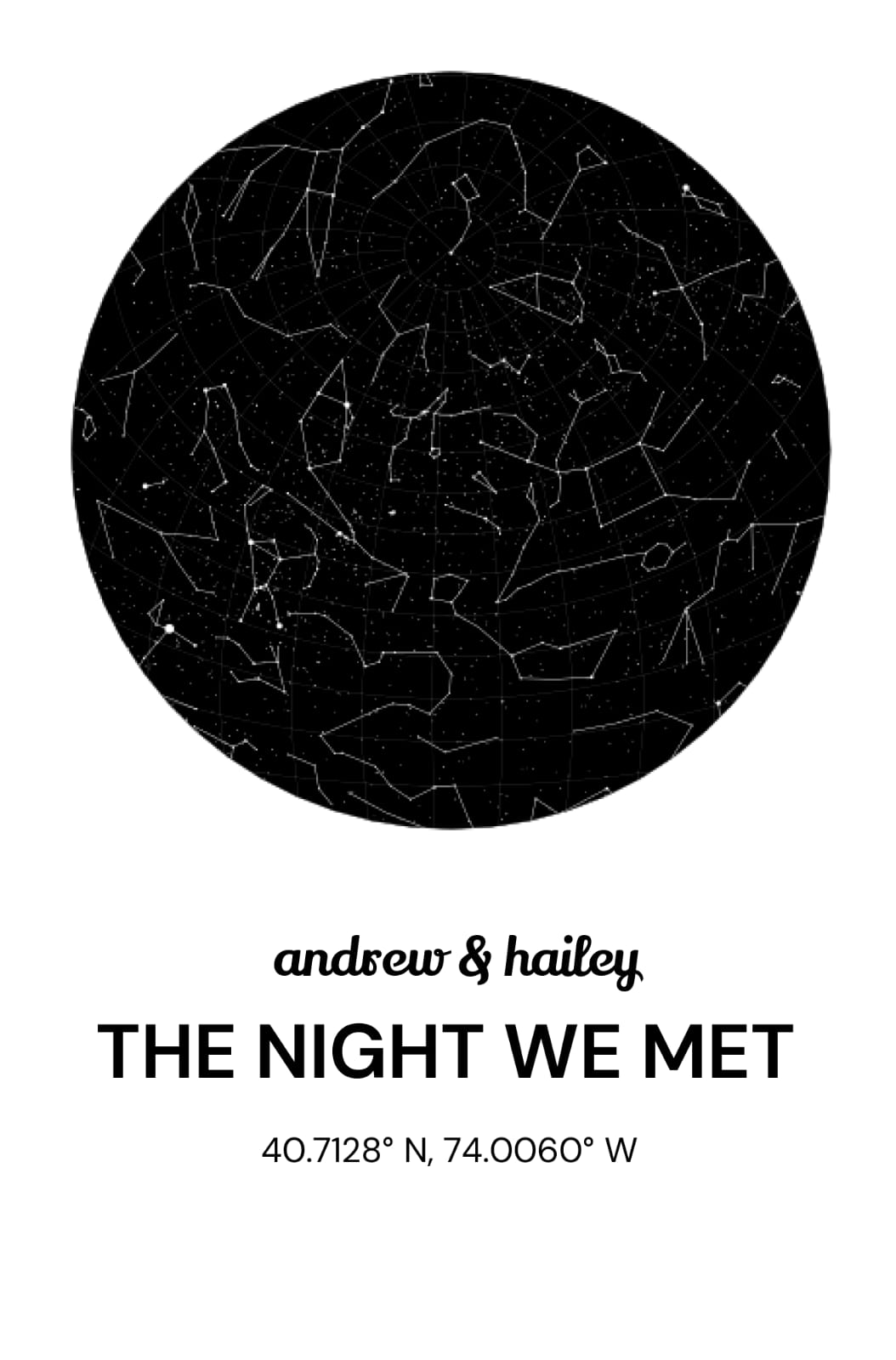 Personalized Star Map Plakat - Posterbox.dk