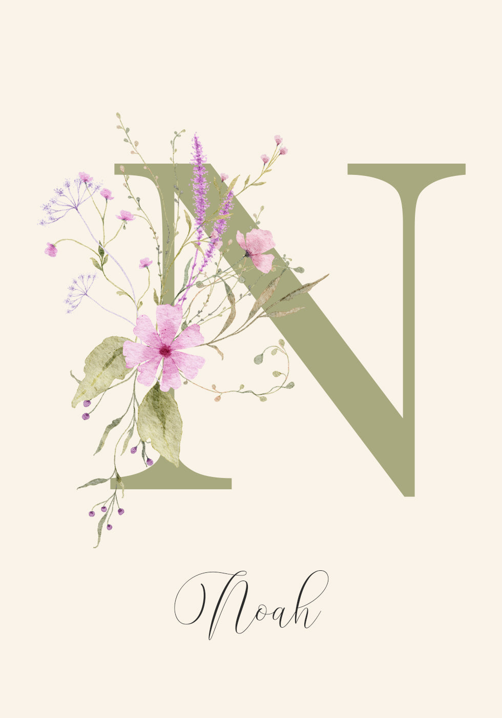 Personalized Wildflower Name Plakat - Posterbox.dk