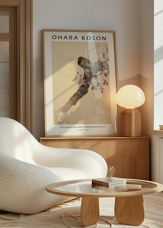 Pheasant on Cherry Blossom Branch, Japanese Woodblock By Ohara Koson Plakat - Posterbox.dk