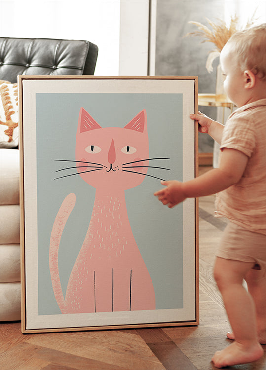 Pink Cat Plakat - Posterbox.dk