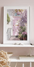 Pink Door with Flowers Plakat - Posterbox.dk